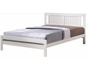4ft6 Double Gloria White wood, solid panel,wooden bed frame